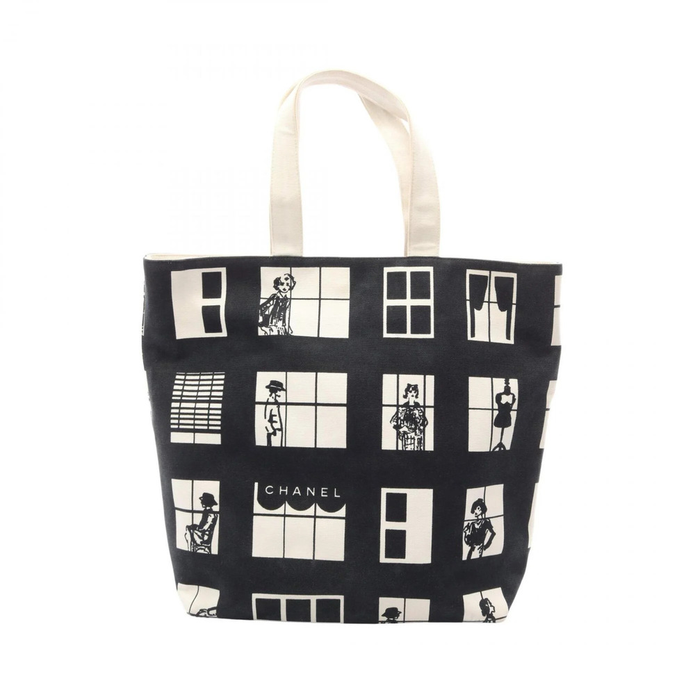 CHANEL Black Canvas Tote Bag